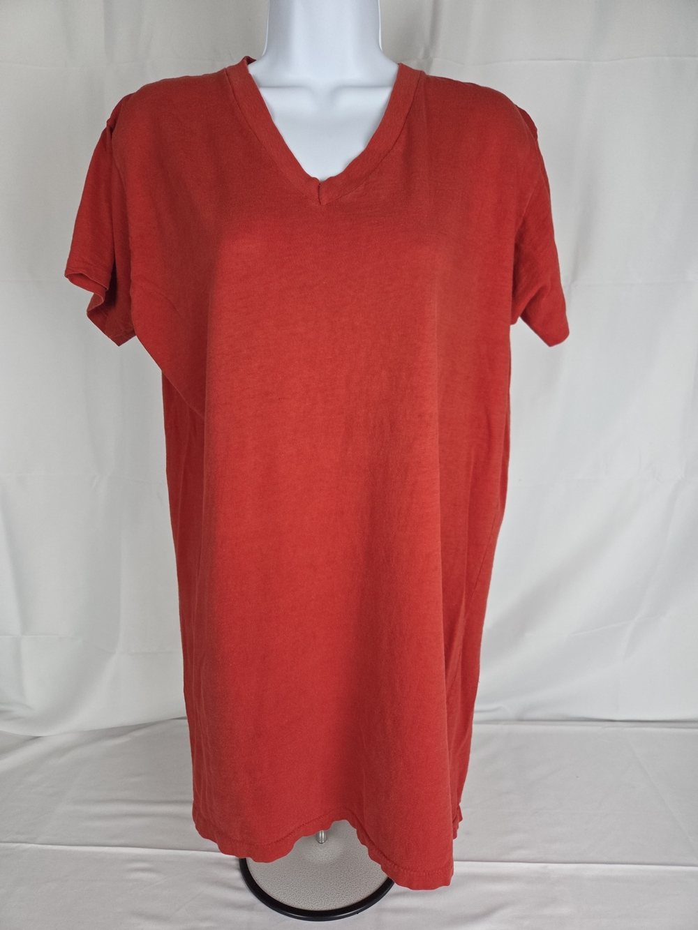Allison Clothing Red V-Neck Short Sleeve Nightshirt